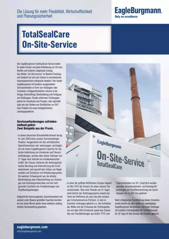 TotalSealCare On-Site-Service fyler, outdated CD.
