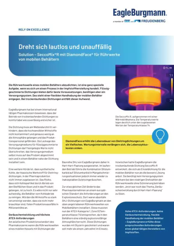 Dreht sich lautlos und auffällig. SeccoMixR mit DiamondFace für monbile Behälter. Case Study. Solution.