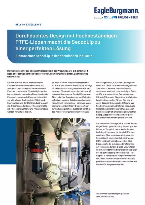 Durchdachtes Design mit hochbeständigen PTFE-Lippen macht die SeccoLip zu einer perfekten Lösung. Case Study, Solution.