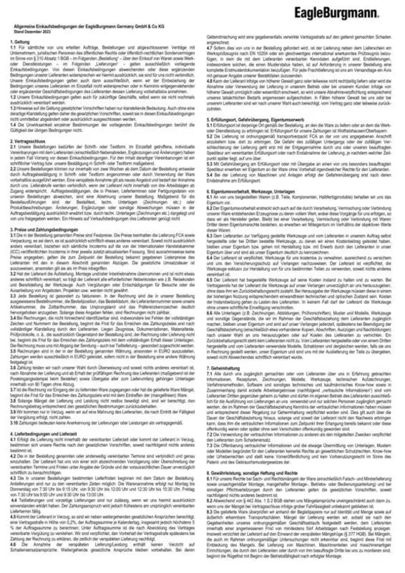 General Terms & Conditions of Purchase Germany
AEB EBG