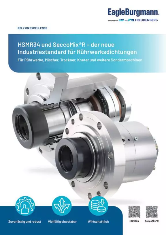 HSMR34 und SeccoMixR. Der neue Industriestandard für Rührwerksdichtungen. product bruchure.