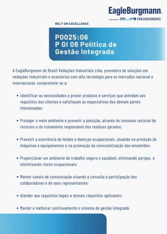 P0025:06
P GI 08 Integrated Management Policy
Document for website Brazil