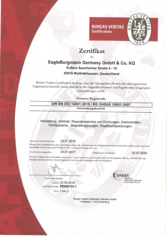DIN EN ISO 14001:2015 / OHSAS 18001:2007