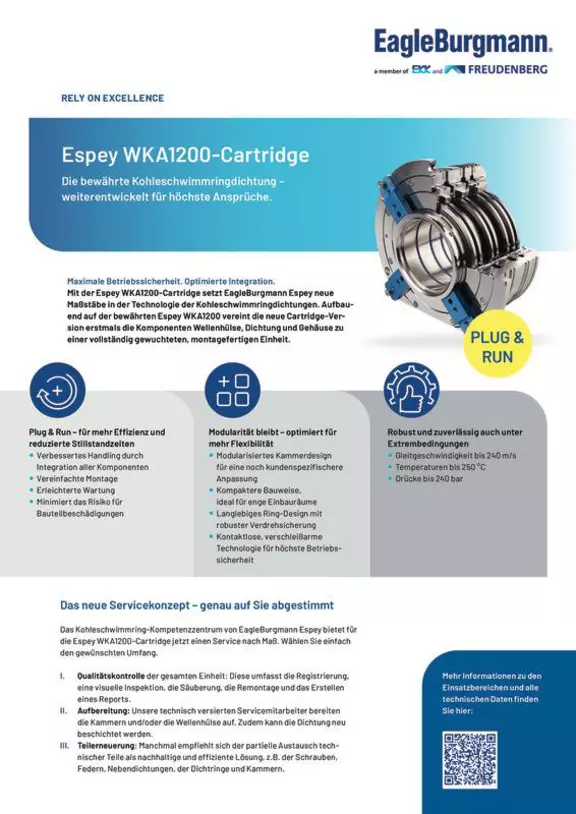 Espey WKA1200-Cartridge carbon floating ring seal.