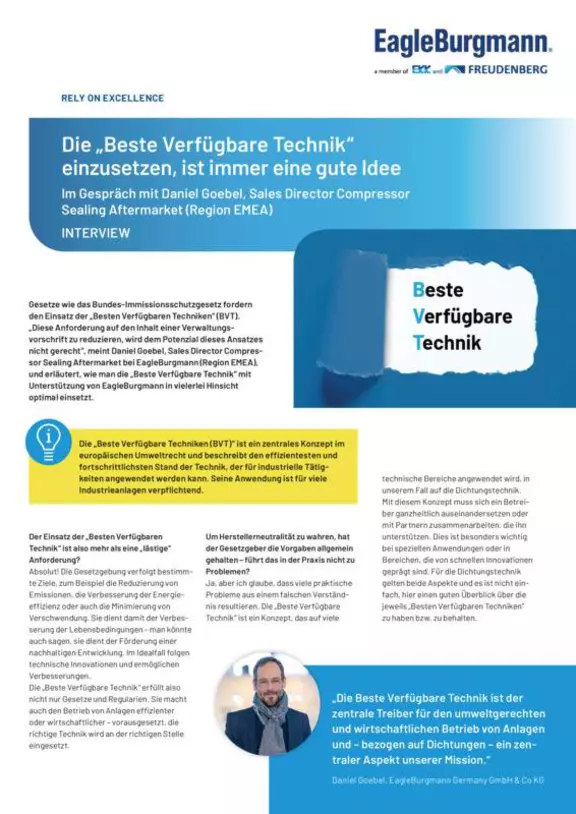 TA Luft, BVT, BAT
Interview Daniel Goebel