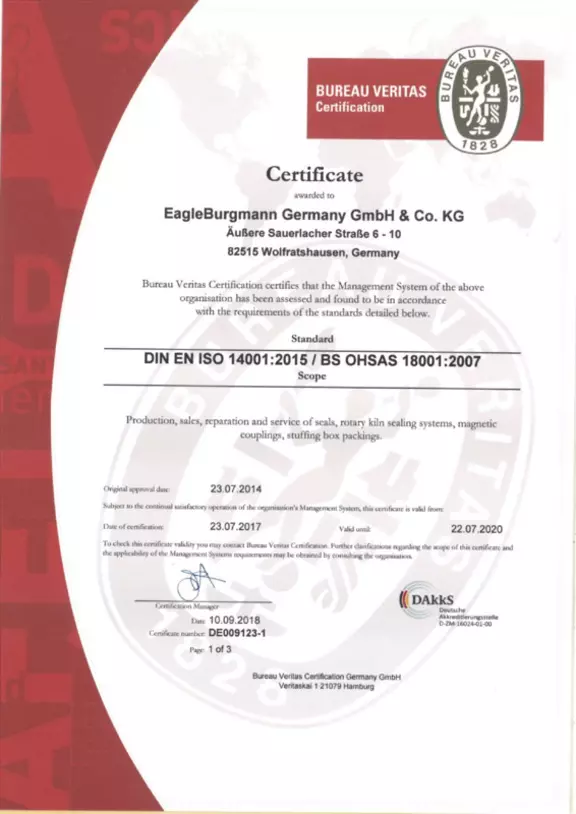 DIN EN ISO 14001:2015 / OHSAS 18001:2007