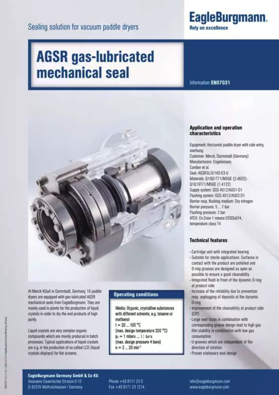 AGSR gas-lubricated mechanical seal