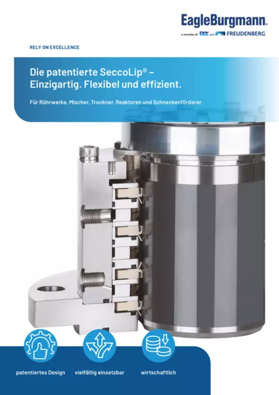Die patentierte SeccoLip. Einzigartig, flexibel und effizient. SeccoLip product brochure. SeccoLip. SeccoLipR.
lip seal