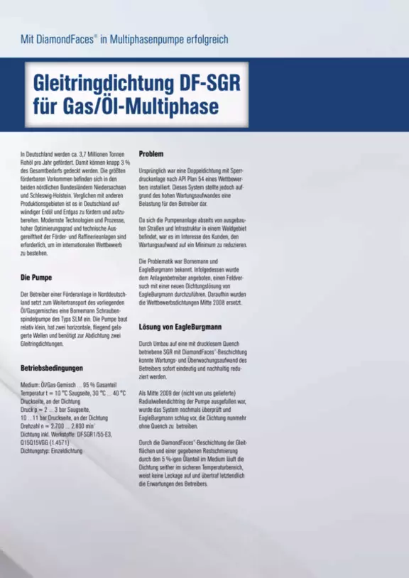 DiamondFace für Multiphasenpumpe
