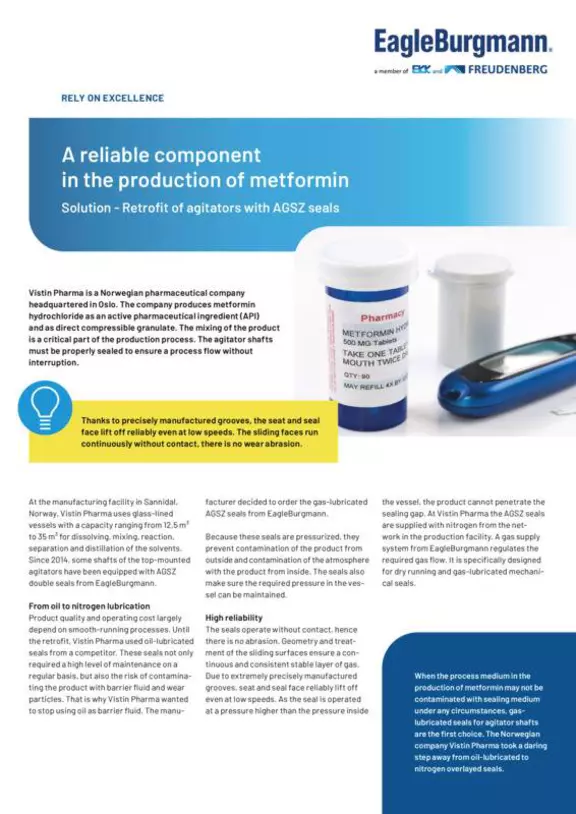 AGSZ. A reliable compent in the production of metformin. Case Study. Solution.
