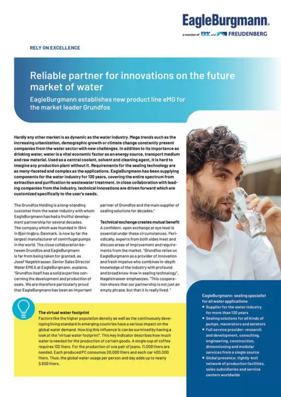 eMG. eHJ. Reliable partner for innovations on the future market of water. Grundfos. Case Study. Solution.
