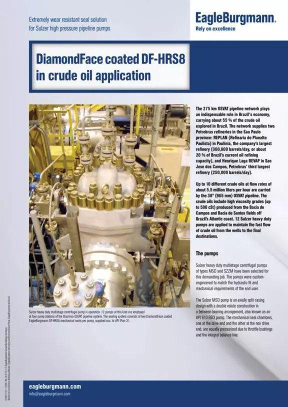 DiamondFace coated DF-HRS8 in crude oil application