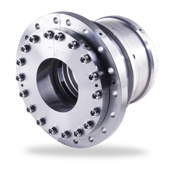 Industrial gas seal for compressors and turbomachinery, providing reliable sealing performance in high-pressure energy and process applications.