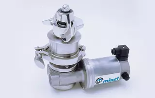 Product image of a compact industrial sealing unit with drive component.