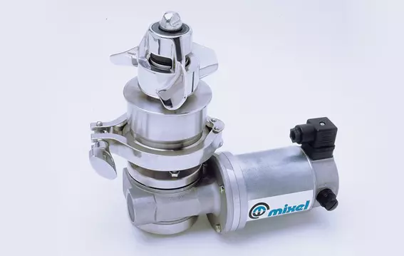 Product image of a compact industrial sealing unit with drive component.