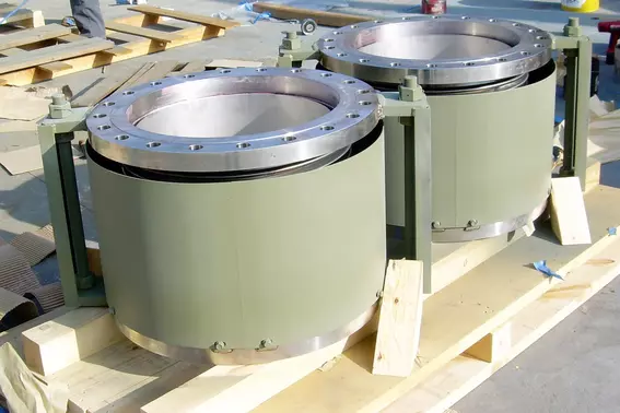 Expansion joints installed for steam and pigment production processes in an industrial facility in the United States.