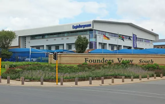 Außenansicht der EagleBurgmann Einrichtung in Edenvale in Südafrika.