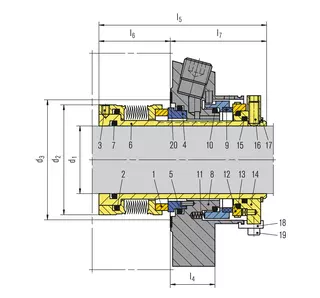 Technical drawing of Mtex Dual seals