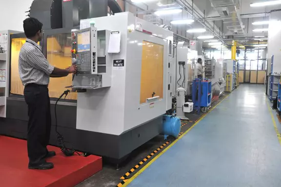 CNC machining center in EagleBurgmann production facility.