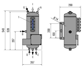 Technical drawing of TSA2