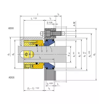 Technische Zeichnung von AD510 / AD520