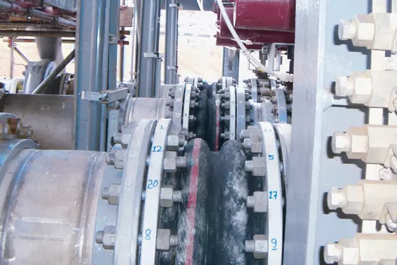 MA-1 safety hoods installed as fire protection for rubber expansion joints on oil rigs and ships in the Middle East.