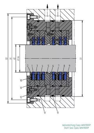 Technical drawing of Espey WKA1100HP