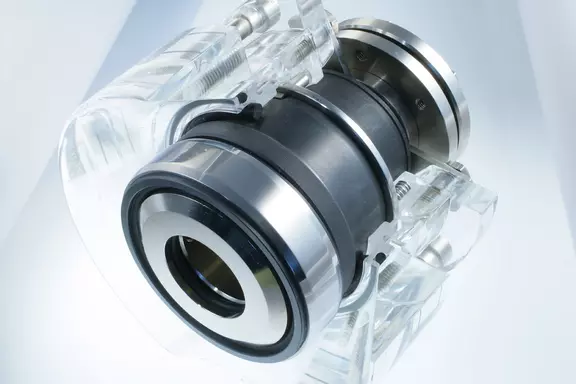 Product image of an industrial mechanical seal for dredger pump applications.