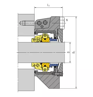 Technical drawing of SP series split seals
SP1, SP2