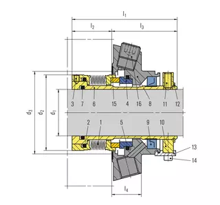Technical drawing of Mtex Single seals