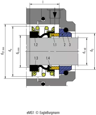 Technical drawing of eMG1
