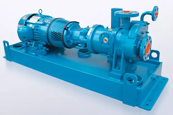 Centrifugal pump with magnetic coupling seals for handling cleaning agents in an industrial facility in the USA.