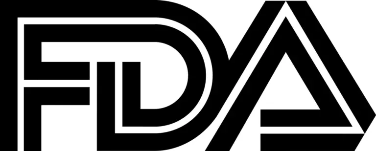 FDA-Logo, das die Zulassung der US-amerikanischen Food and Drug Administration für sichere und konforme Materialien in Lebensmittel- und Pharmaanwendungen kennzeichnet.