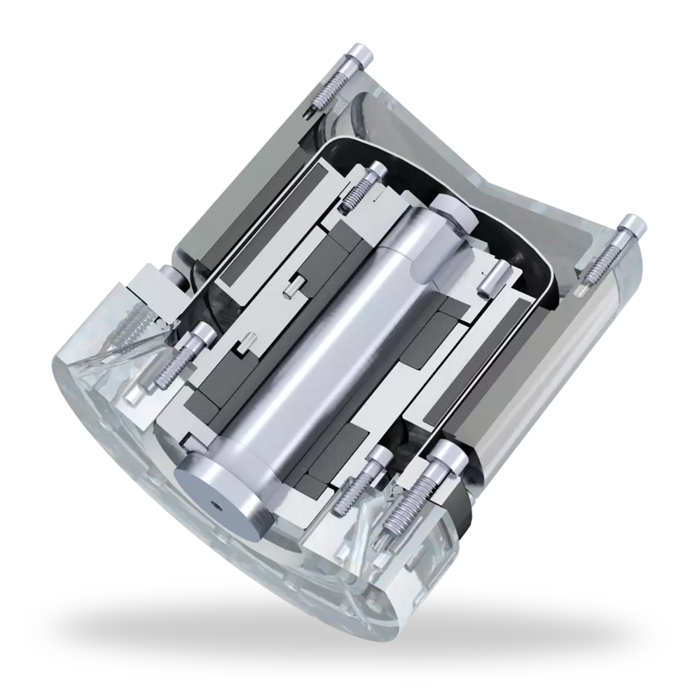 3D cutaway rendering of an industrial mechanical seal assembly showing internal components for advanced sealing in rotating equipment.