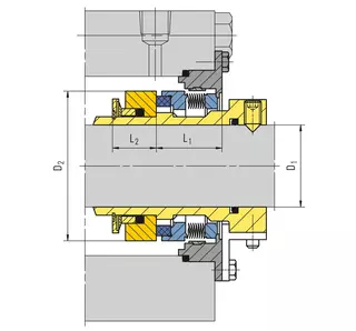 Technical drawing of Dry running emission
containment seal Y11