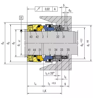 Technische Zeichnung von AX40K