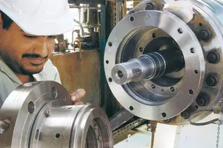 EagleBurgmann SHV-D2/145-E1 Doppeltwirkende Wellendichtung, installiert in einer Sulzer-Helikoaxial-Mehrphasenpumpe bei Saudi Aramco.