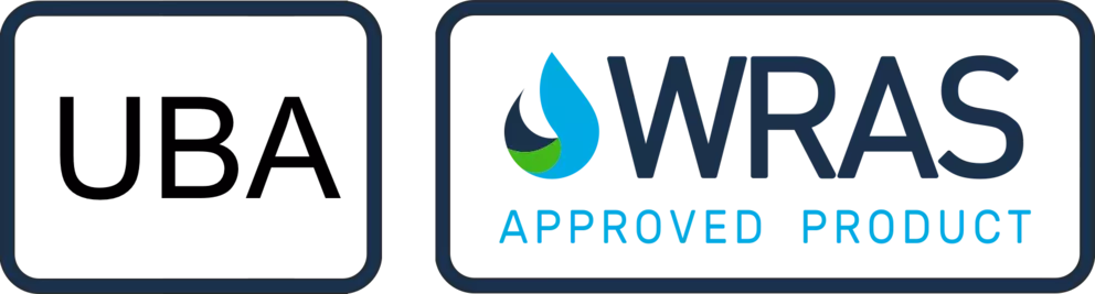 WRAS-zertifiziertes Produktlogo, das die Einhaltung zertifizierter Wasservorschriften kennzeichnet.