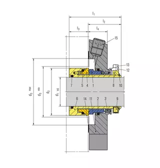 Technical drawing of Cartex ANSI
Single seals