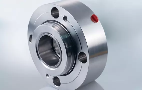 Precision-engineered mechanical seal made of stainless steel for industrial pump applications.