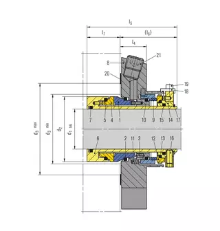 Technical drawing of Cartex ANSI
Dual seals