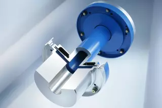 EagleBurgmann type 74 diaphragm coupling connecting motor, gearbox, and compressor for high-power applications up to 7,656 kW.