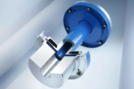 EagleBurgmann type 74 diaphragm coupling connecting motor, gearbox, and compressor for high-power applications up to 7,656 kW.