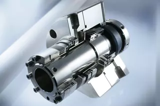 Metal bellows mechanical seal installed in a screw pump for reliable industrial operation in Italy.