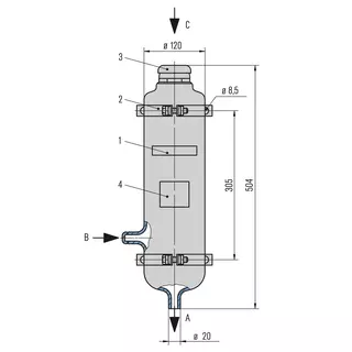 Technical drawing of QFT1000