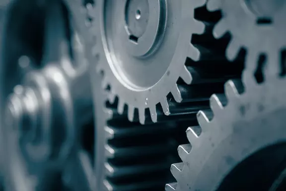 Interlocking industrial gears for power transmission and rotating equipment applications.