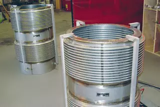 Metal expansion joints installed for high-temperature and corrosive service in a nitric acid plant in the USA.
