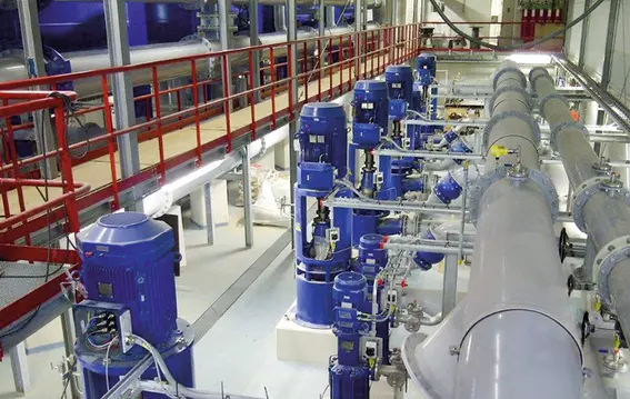 Vertical centrifugal pumps supplying over 3.6 million cubic meters of drinking water in the Netherlands.