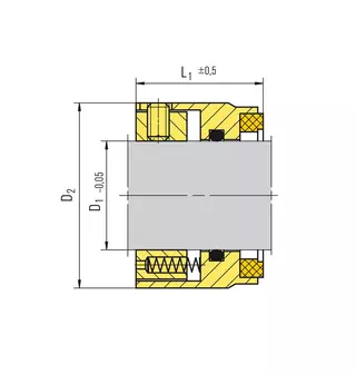 Technical drawing of Class P unbalanced seals
P21, P22