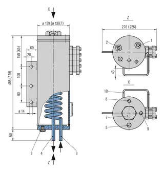 Technical drawing of TS1000